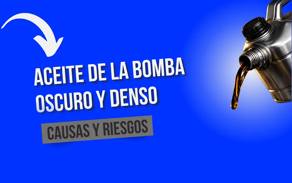 Aceite oscuro o denso en la bomba de vacío copia